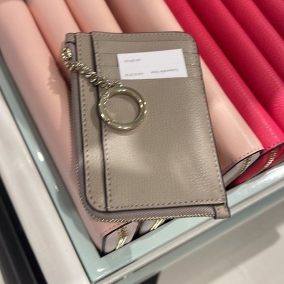 Kate Spade Darcy Medium L-Zip Card Holder Warm Taupe - Picture 15 of 15